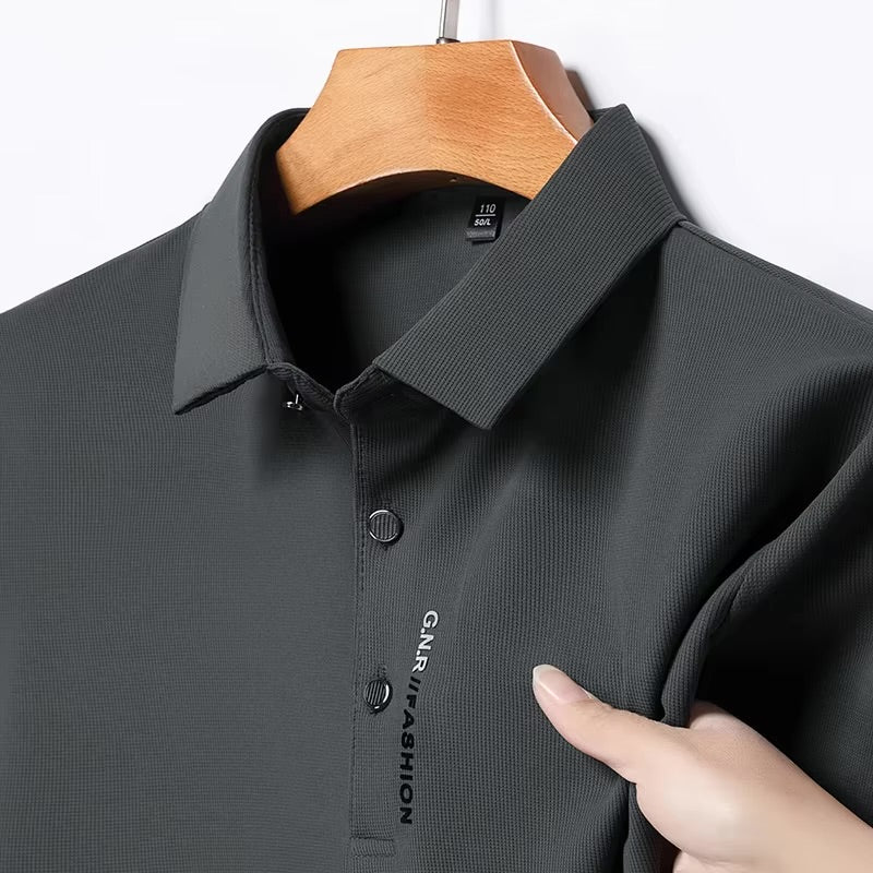 Nuevo POLO de manga corta de Color sólido para hombre, camiseta elástica transpirable y cómoda - Automaticprime