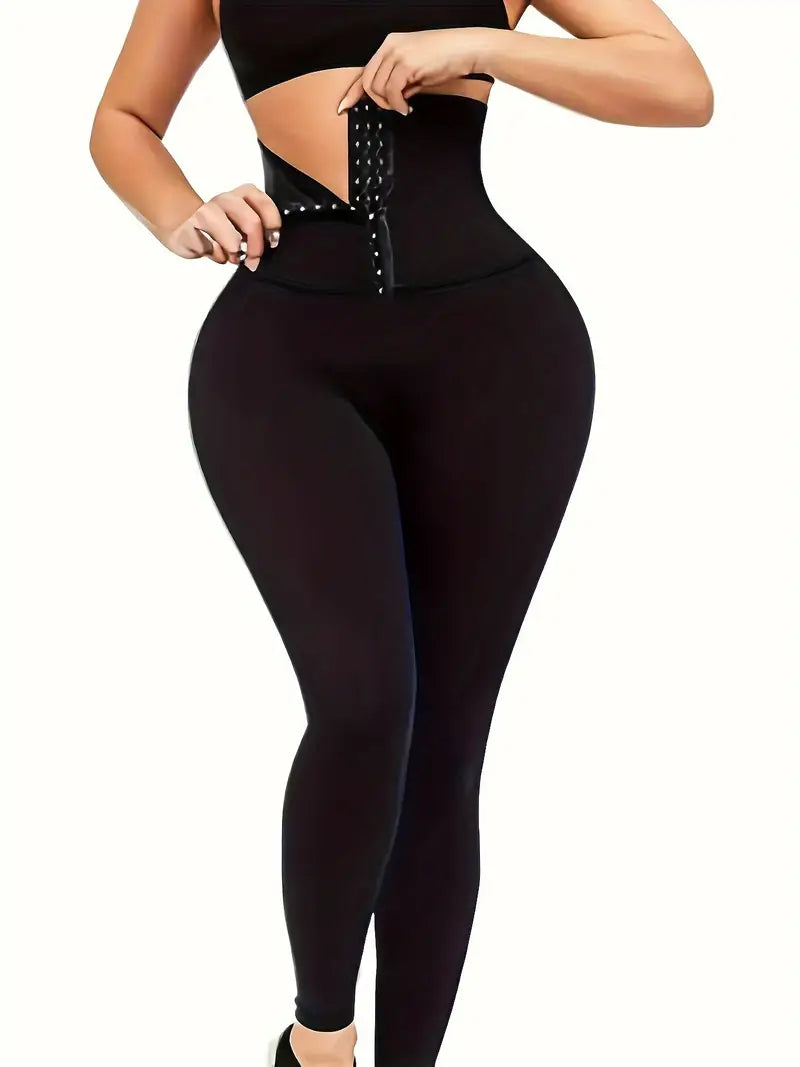 Cintura alta flaca fitness legging sólido - Automaticprime