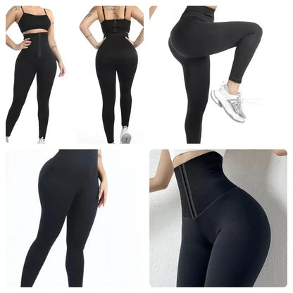 Cintura alta flaca fitness legging sólido - Automaticprime