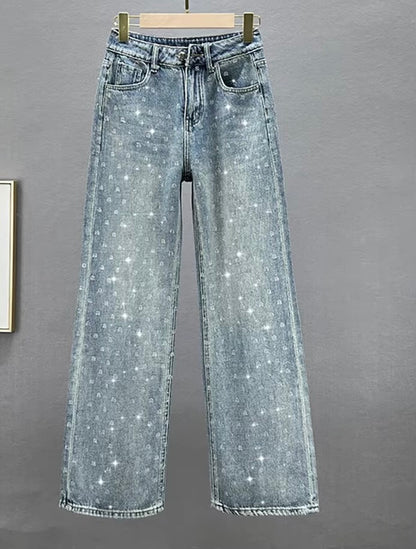 Jeans Femeninos con Detalles de Diamante: Sofisticación y Estilo - Automaticprime