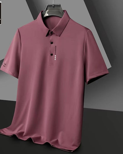 Nuevo POLO de manga corta de Color sólido para hombre, camiseta elástica transpirable y cómoda - Automaticprime