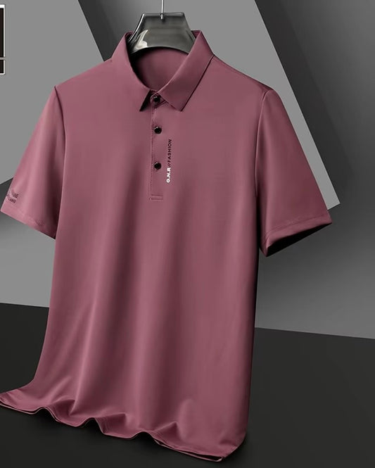 Nuevo POLO de manga corta de Color sólido para hombre, camiseta elástica transpirable y cómoda - Automaticprime