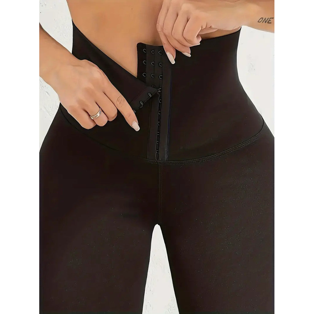 Cintura alta flaca fitness legging sólido - Automaticprime