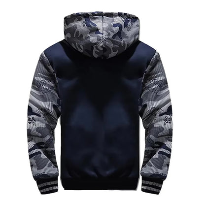 Chaquetas de invierno de camuflaje para hombres abrigo de manga larga polar sudaderas con capucha casuales ropa de calle - Automaticprime