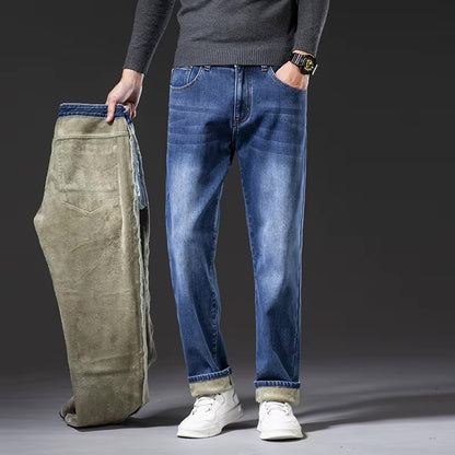 Pantalones de Invierno Forrados Denim Talle Alto para Hombre - Automaticprime