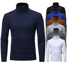 Ropa interior térmica Tops Medias de invierno para hombre Camiseta de manga larga ajustada con cuello alto - Automaticprime