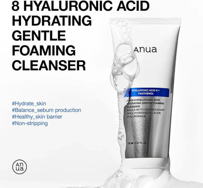 ANUA Hydrating Gentle Foaming Cleanser, Hyaluronic Acid (150ml/5.07fl oz.)