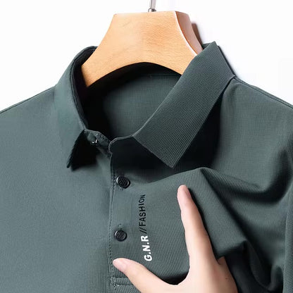 Nuevo POLO de manga corta de Color sólido para hombre, camiseta elástica transpirable y cómoda - Automaticprime