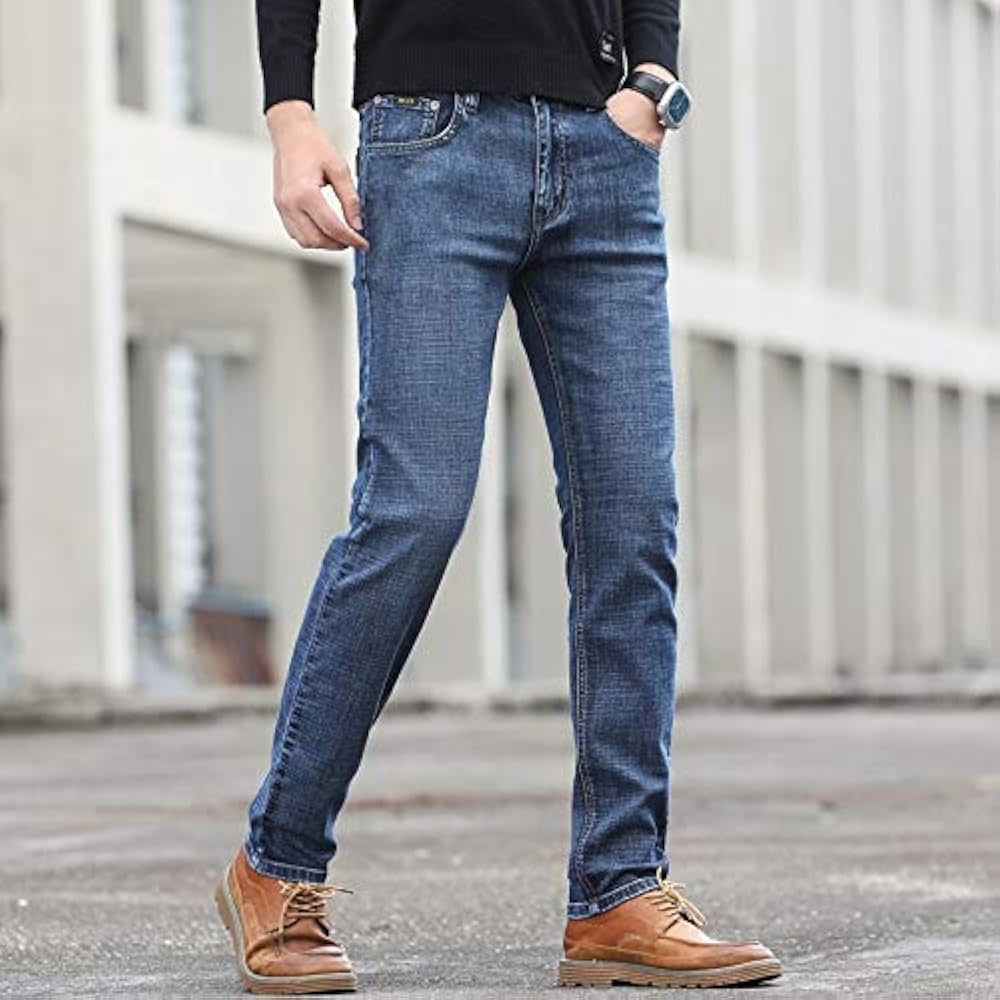 Pantalones de Invierno Forrados Denim Talle Alto para Hombre - Automaticprime