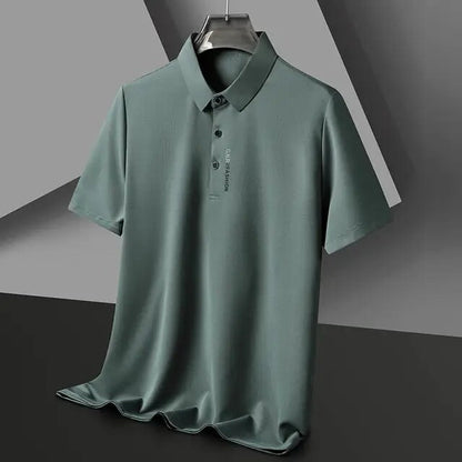 Nuevo POLO de manga corta de Color sólido para hombre, camiseta elástica transpirable y cómoda - Automaticprime