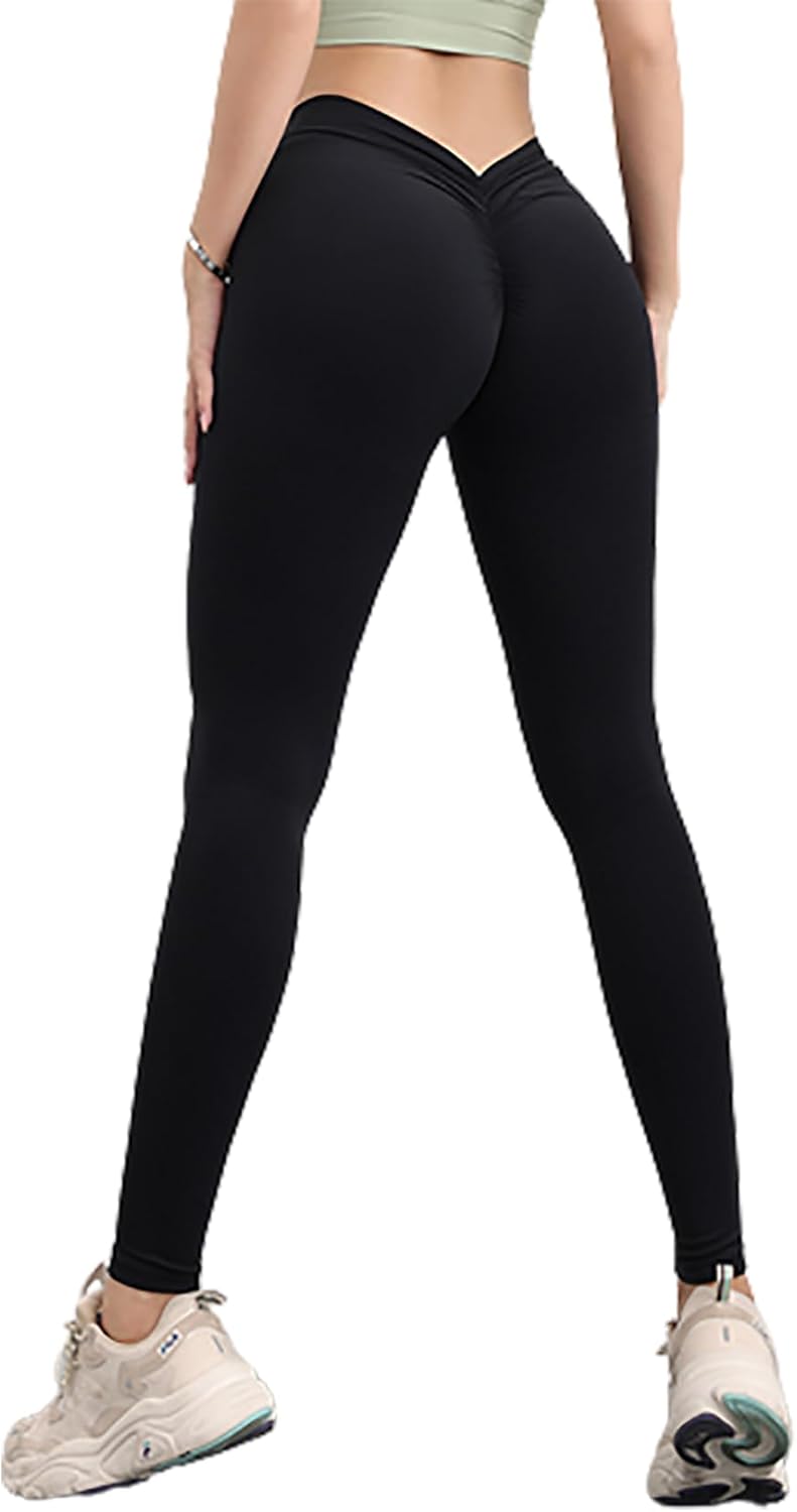 Leggings push-up con diseño en V en la espalda Fitness para mujer - Automaticprime