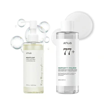 ANUA Heartleaf Toner + Cleansing Oil Set