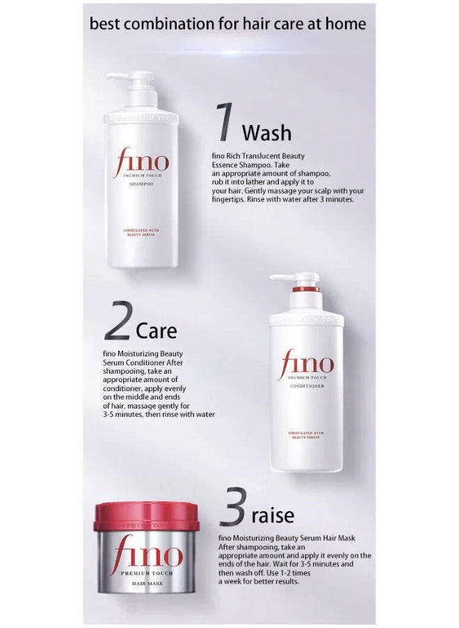Complete Fino Haircare Set Hair Shampoo, Conditioner and Hair Mask