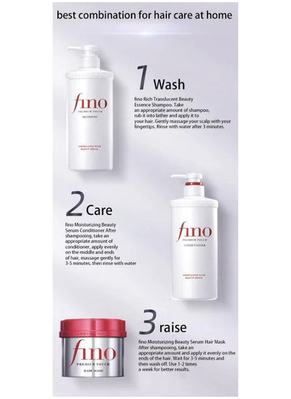 Complete Fino Haircare Set Hair Shampoo, Conditioner and Hair Mask