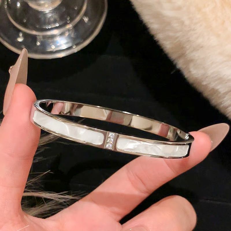 5-Piece Elegant Stainless Steel Bracelet Set, Fashionable Classic Design & Fade-Resistant