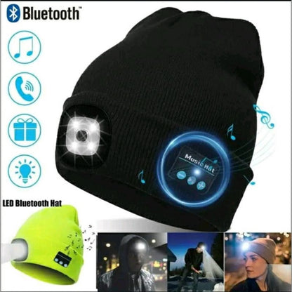 Gorro Unisex de Invierno con LED, Bluetooth y Auriculares