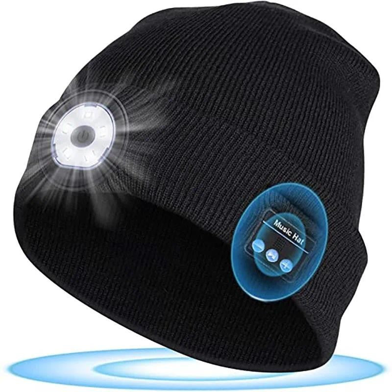 Gorro Unisex de Invierno con LED, Bluetooth y Auriculares