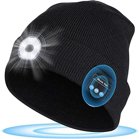 Gorro Unisex de Invierno con LED, Bluetooth y Auriculares
